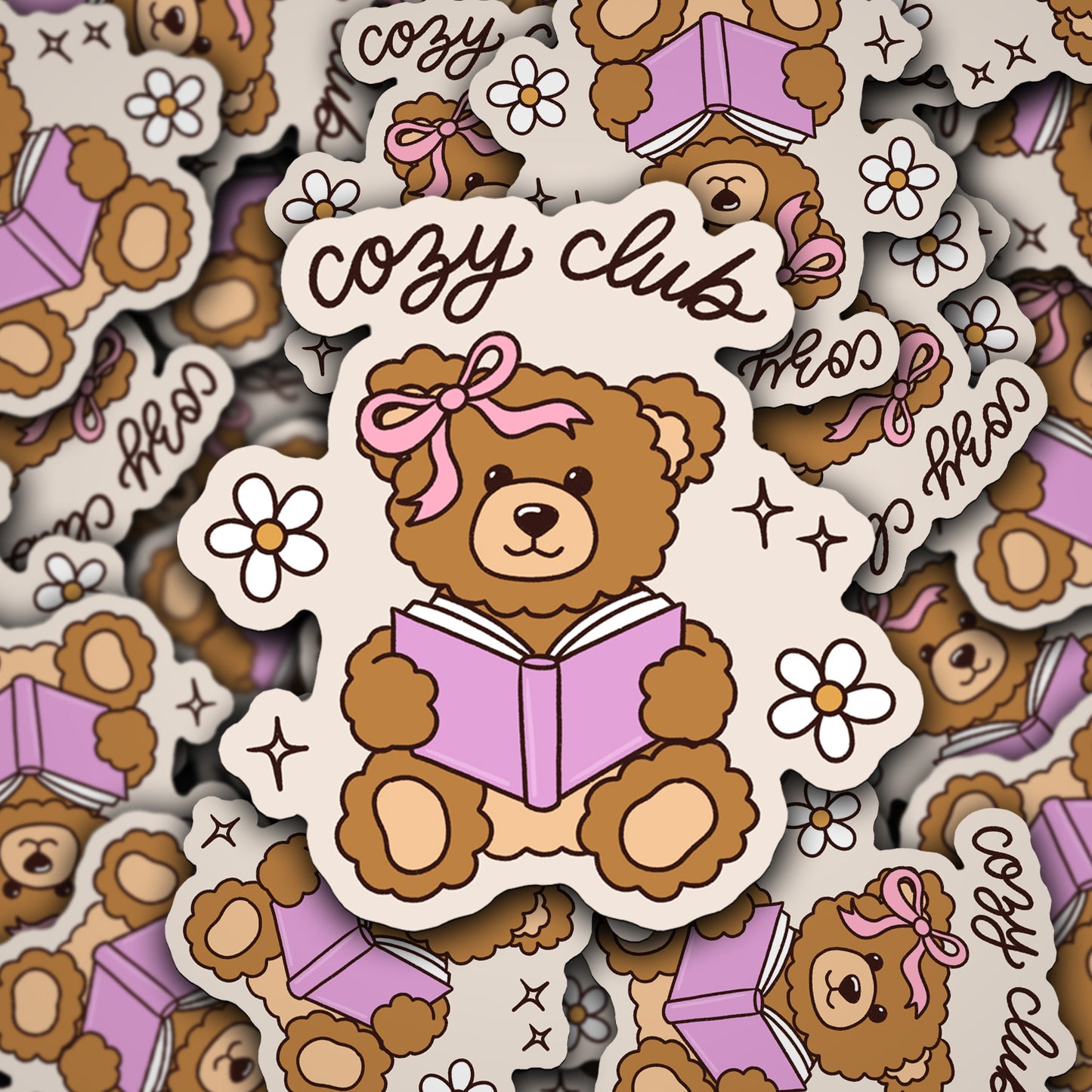 Vinyl Decal Cozy Club Bear