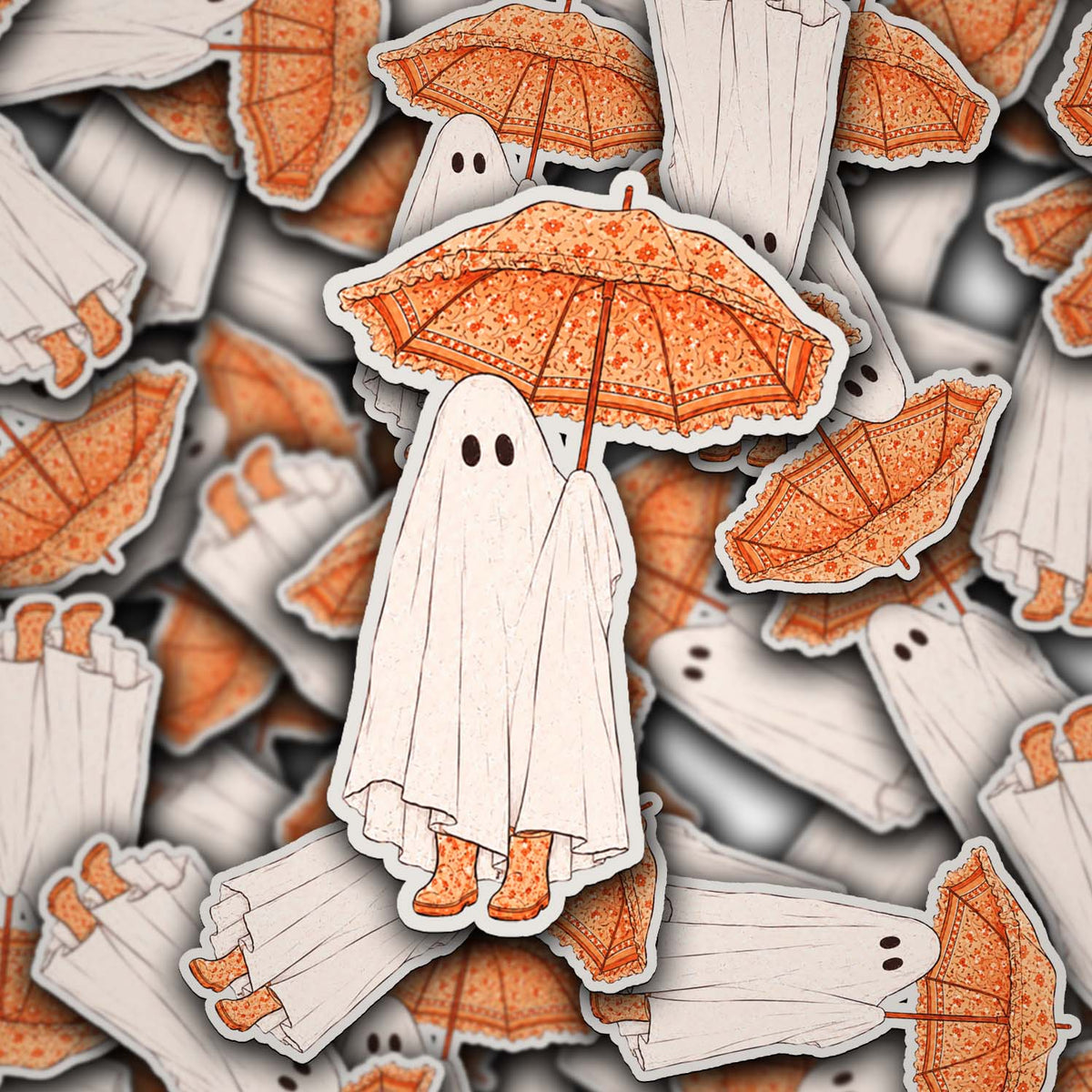 Vinyl Decal Indie Ghost Umbrella