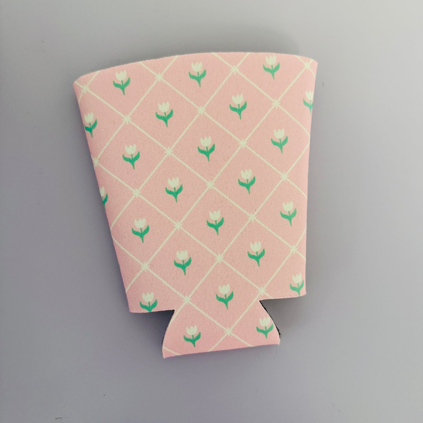 Iced Coffee Sleeve, Pink Tulip Pattern