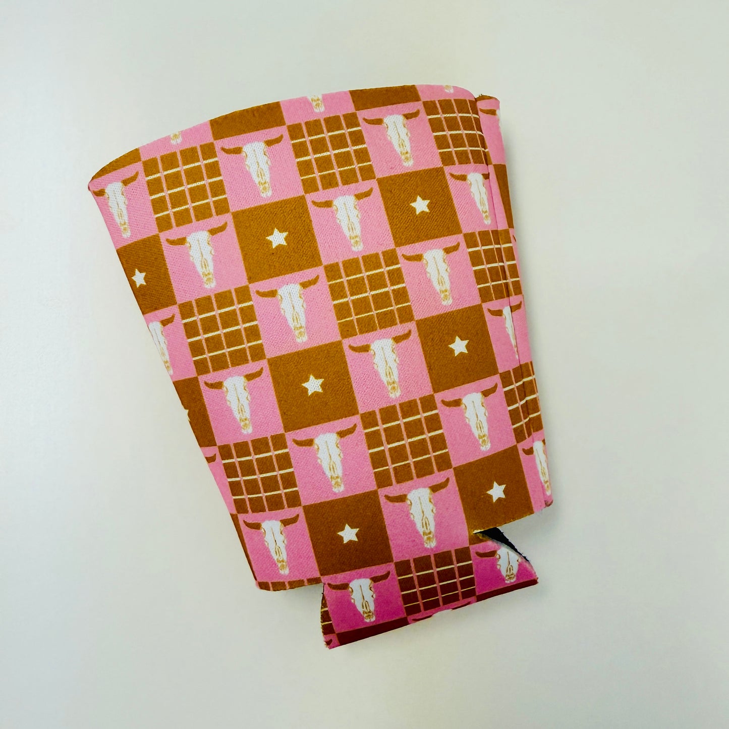 Iced Coffee Sleeve, Pink Longhorn Pattern