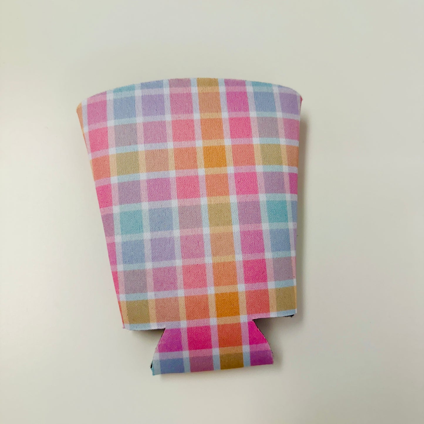 Iced Coffee Sleeve, Pastel Gingham Pattern