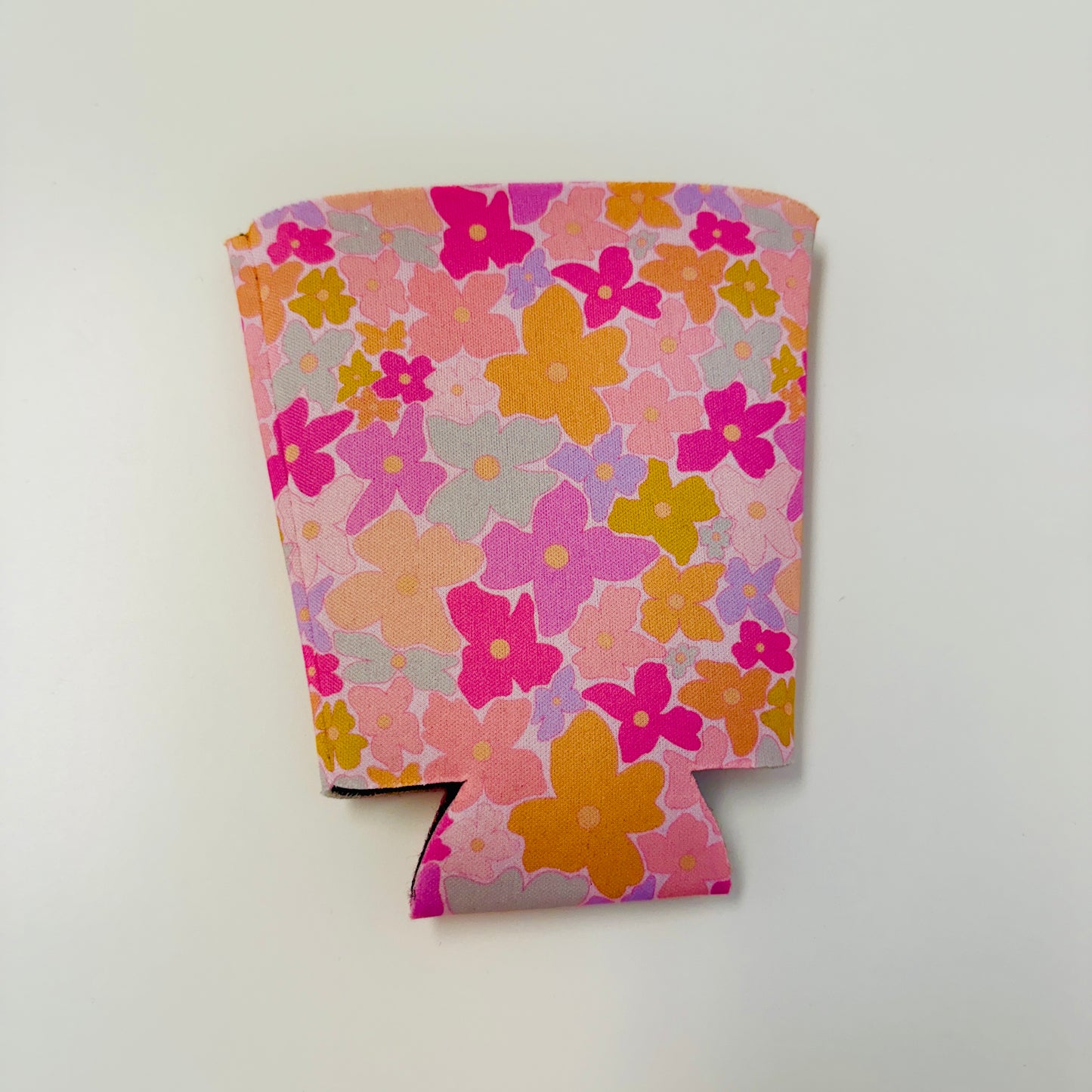 Iced Coffee Sleeve, Pink Floral Pattern