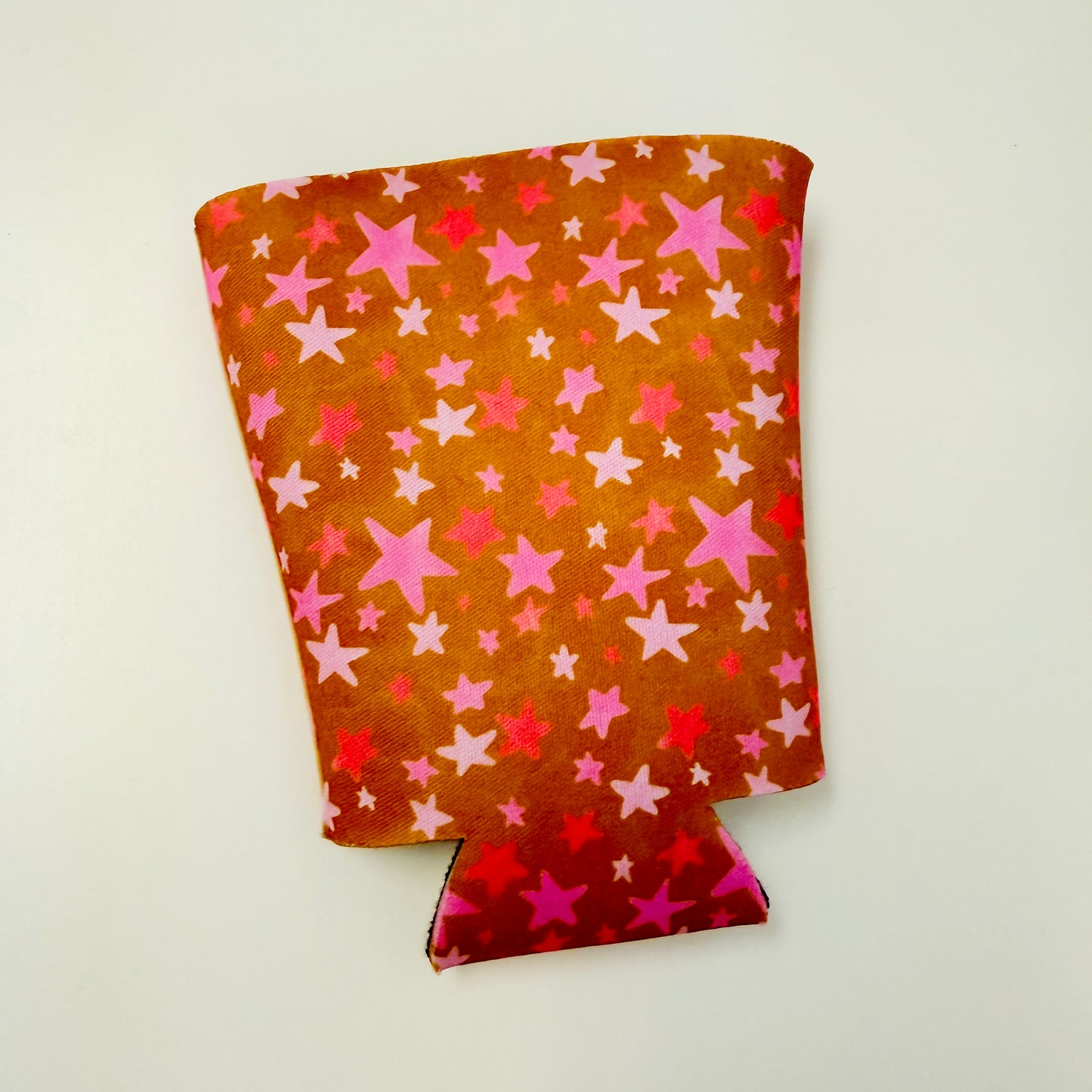 Iced Coffee Sleeve, Brown Stars Pattern