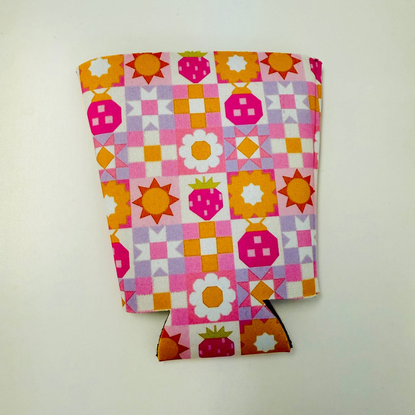 Iced Coffee Sleeve, Colorful Ladybug Patchwork