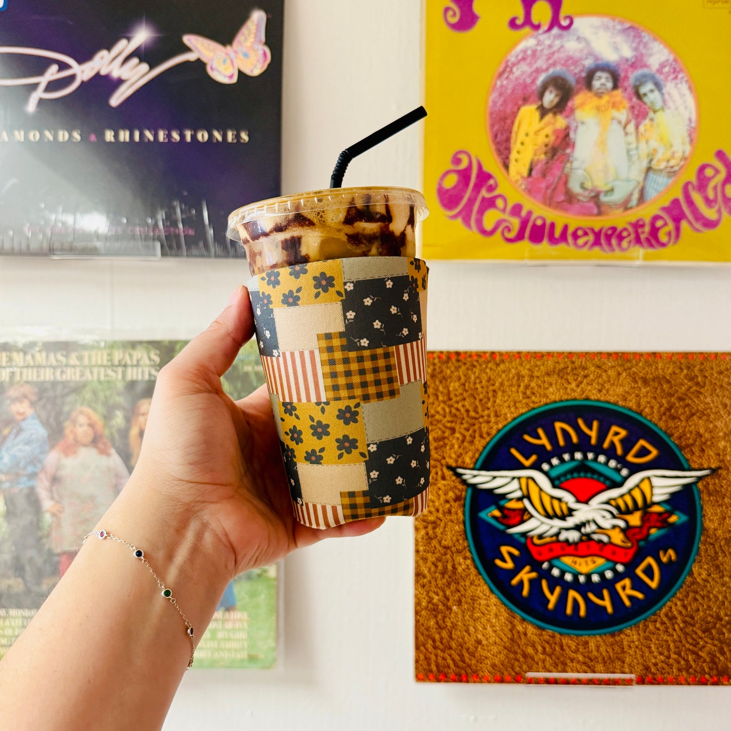 Iced Coffee Sleeve, Fall Scraps Pattern