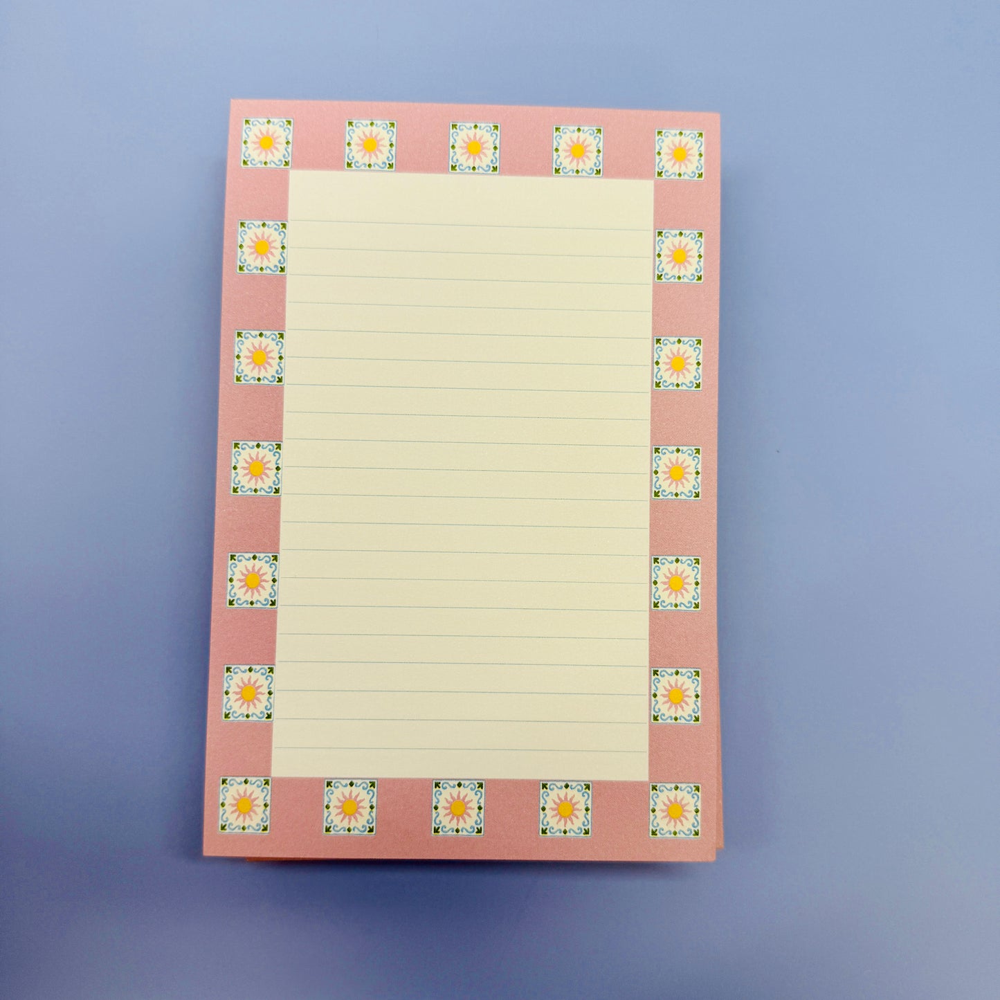4x6 Notepad, Pink Sun Tile Pattern