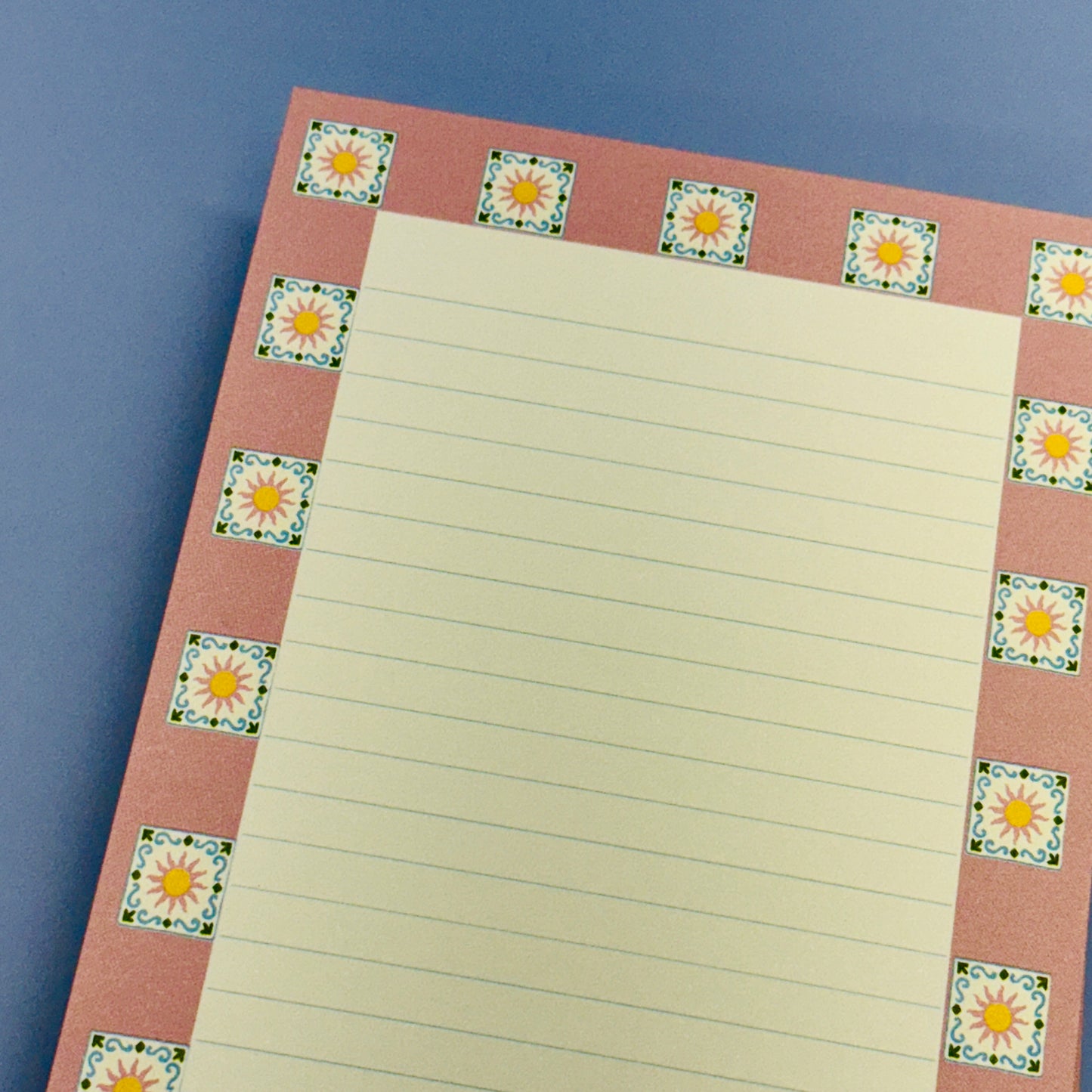 4x6 Notepad, Pink Sun Tile Pattern