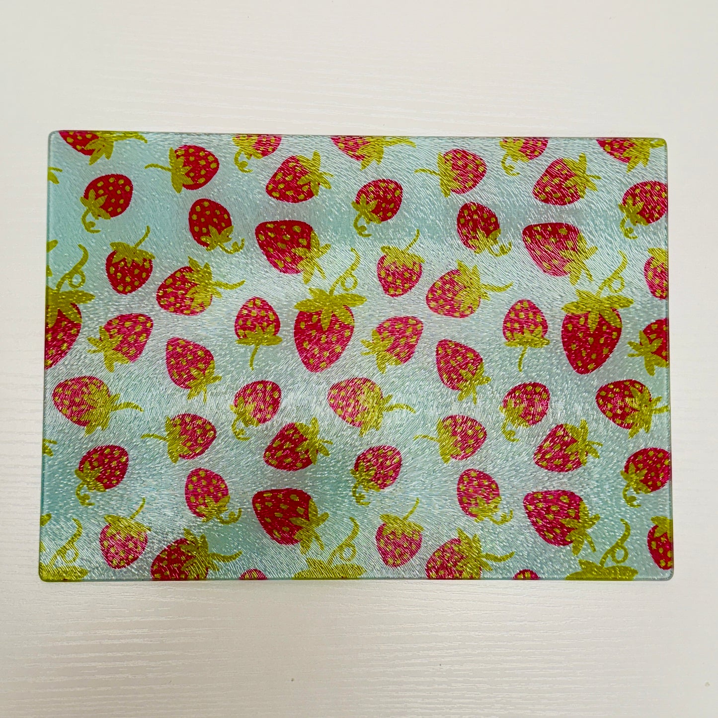 Glass Cutting Board, Strawberry Pattern