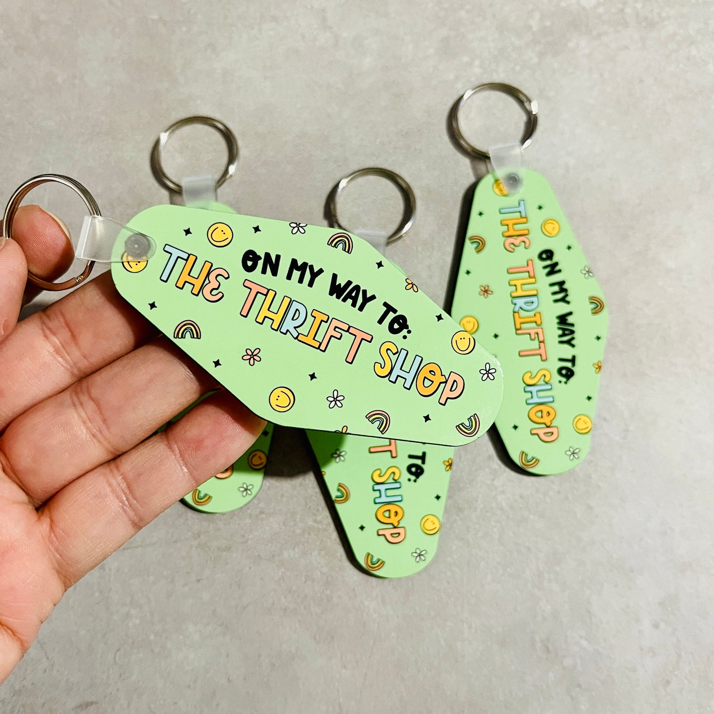 Motel Style Keychain, On My Way To The Thrift Shop