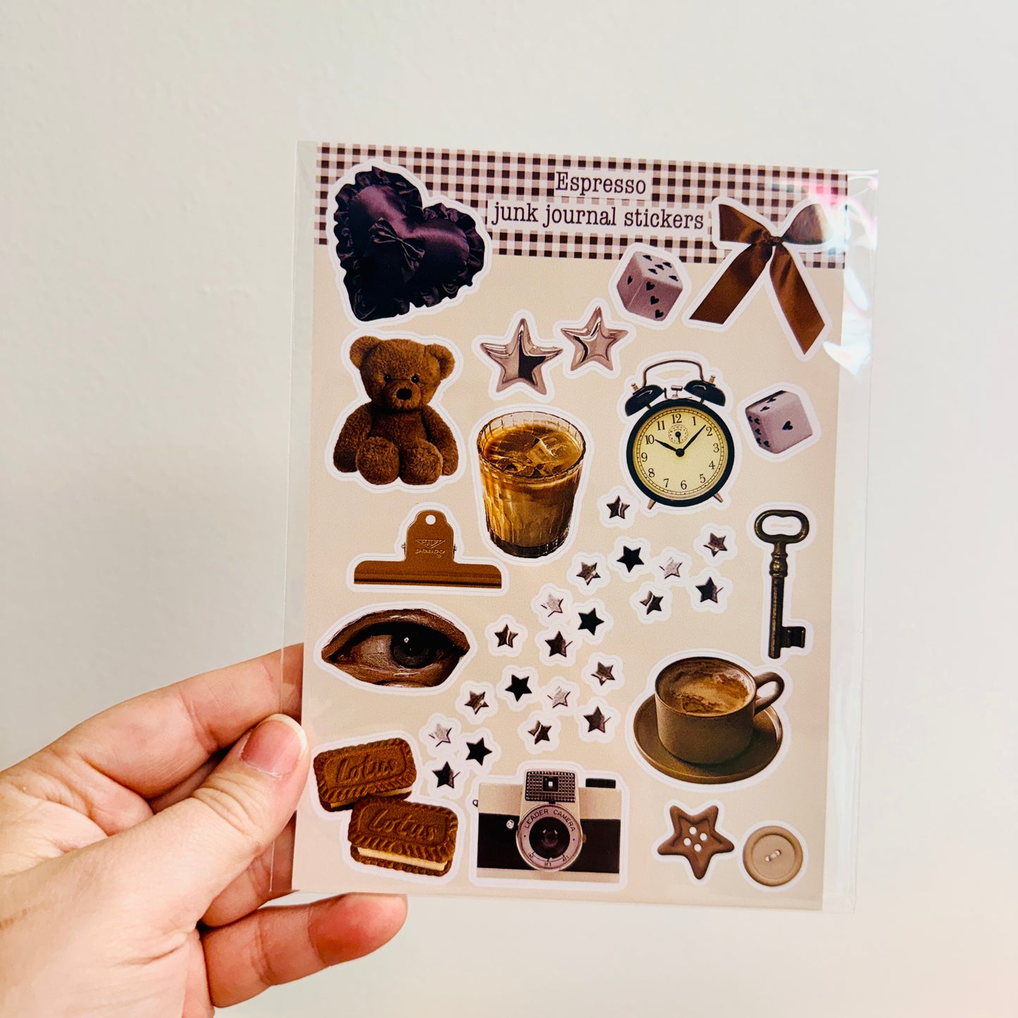 Junk Journal Stickers, Espresso