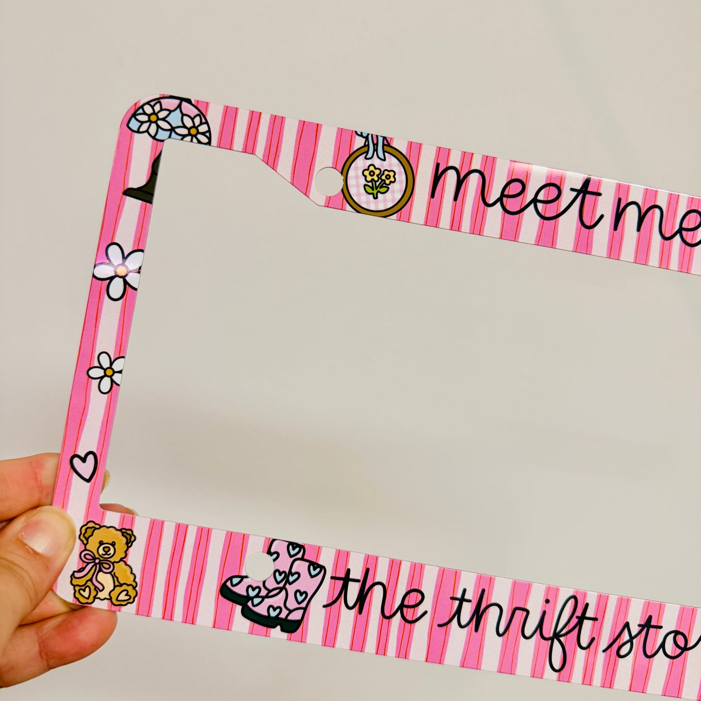 License Plate Frame, Meet Me At The Thrift Store