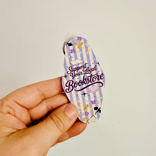 Motel Style Keychain, Support Your Local Bookstore