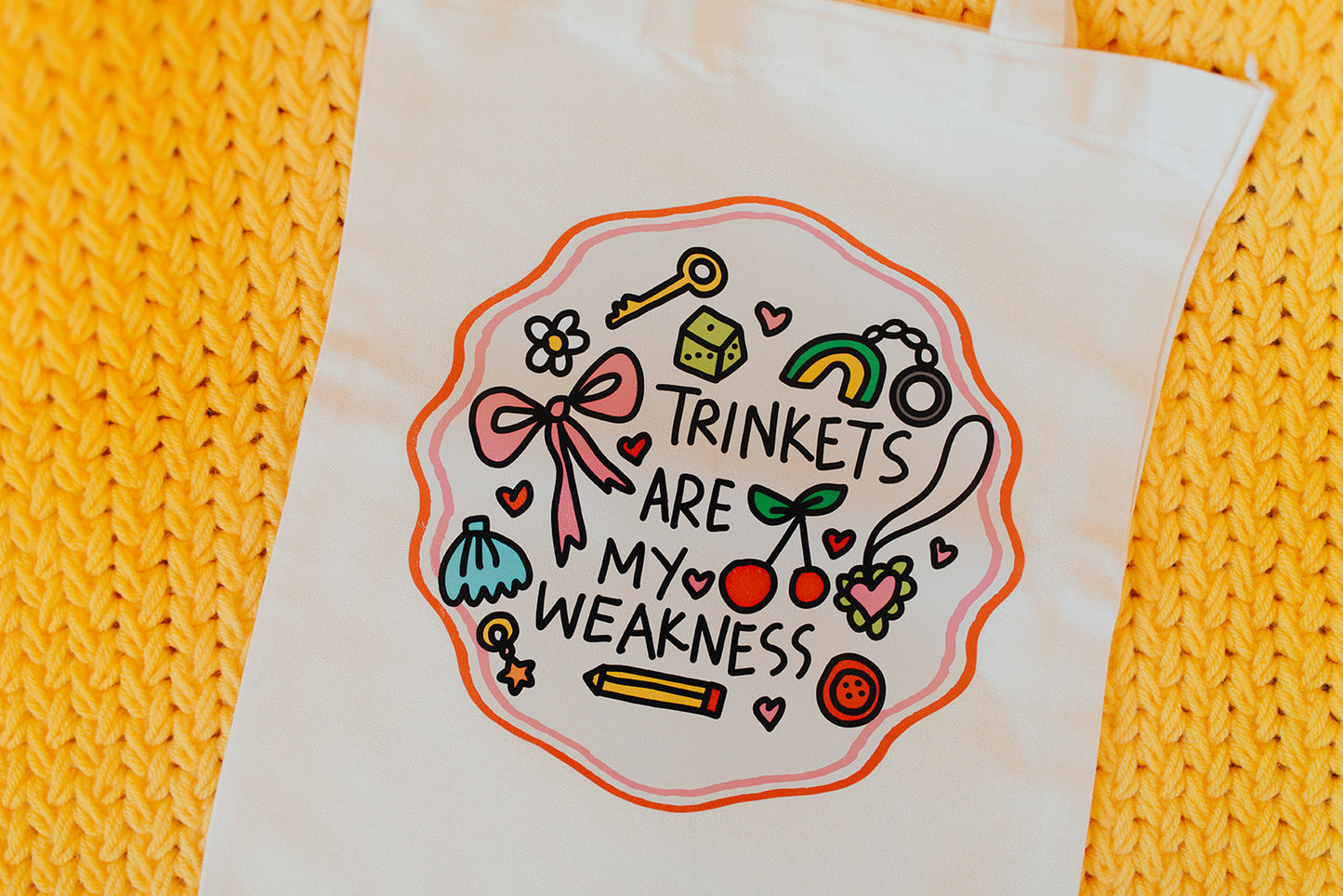 Canvas Tote Bag, Trinkets Are My Weakness