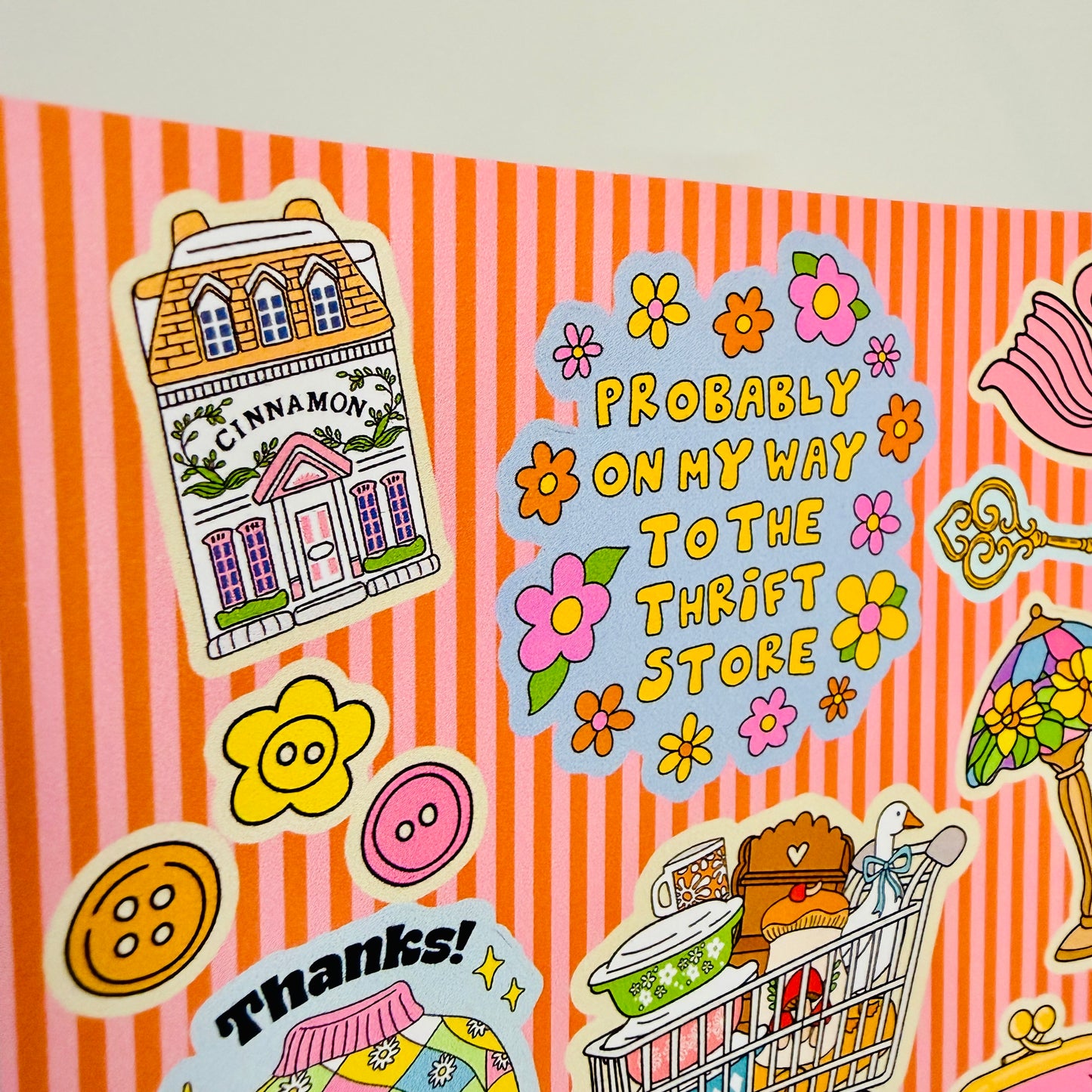 Junk Journal Stickers, Thrift Store Lover Minis