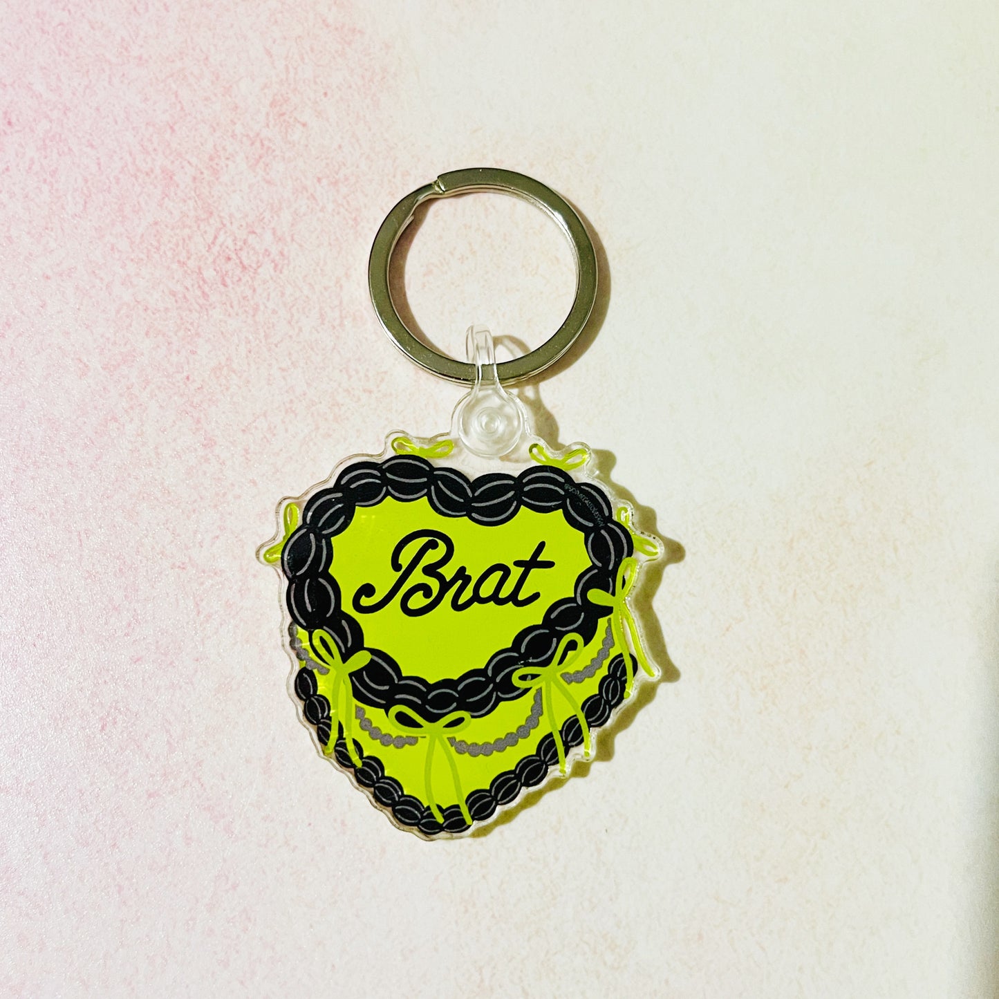 Acrylic Keychain, Brat Cake