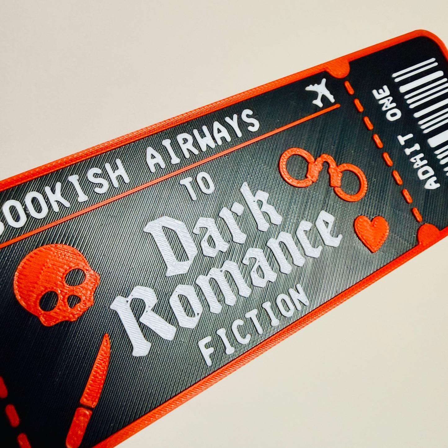 3D Bookmark, Dark Romance Bookish Airways Ticket