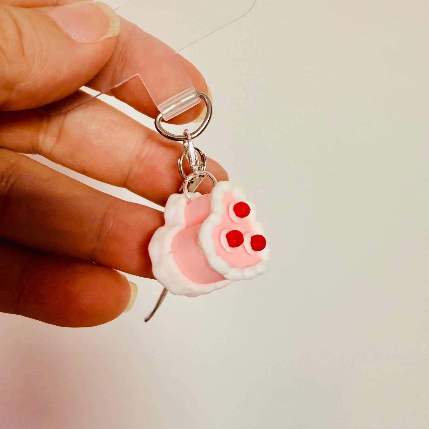 Phone/Kindle Charm, Pink Heart Cake