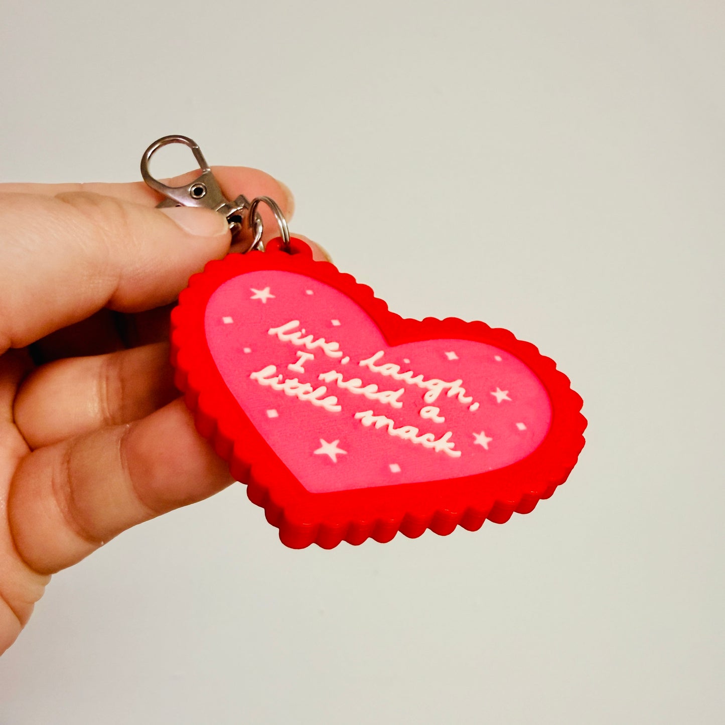 3D Keychain, Live Laugh I Need A Little Snack