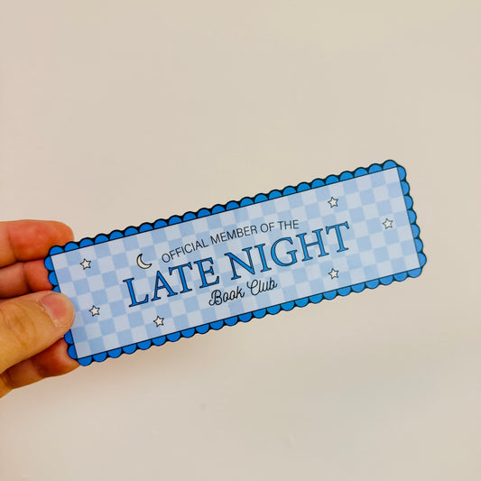 Bookmark Late Night Book Club Scalloped