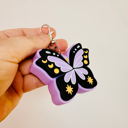 Clicker Keychain, Black Butterfly