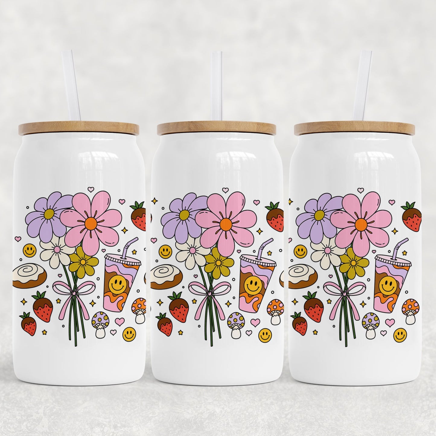 White Can Glass, Coffee & Flowers