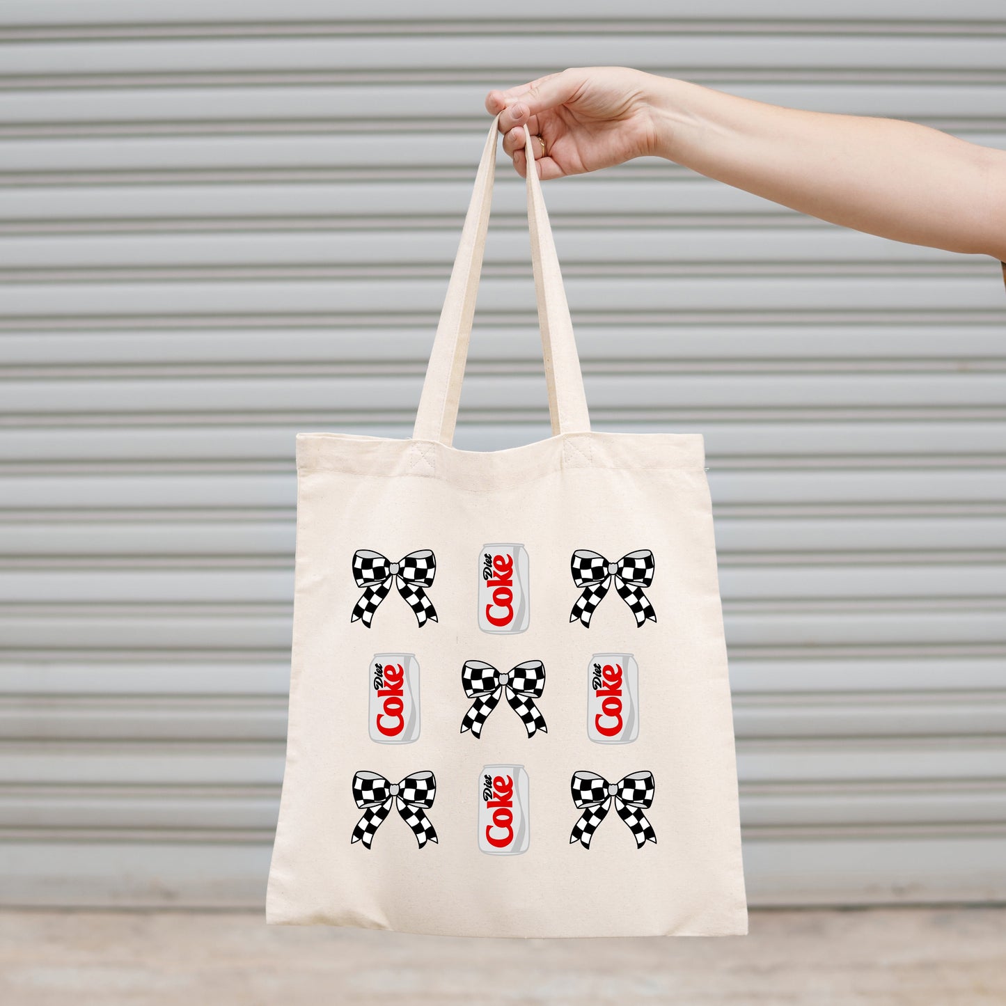 Canvas Tote Bag, Bows and Diet Coke