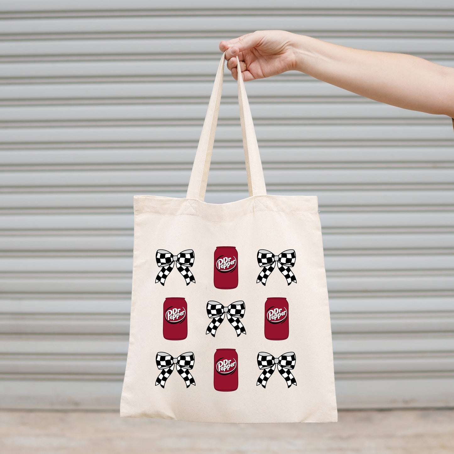 Canvas Tote Bag, Bows and Dr Pepper