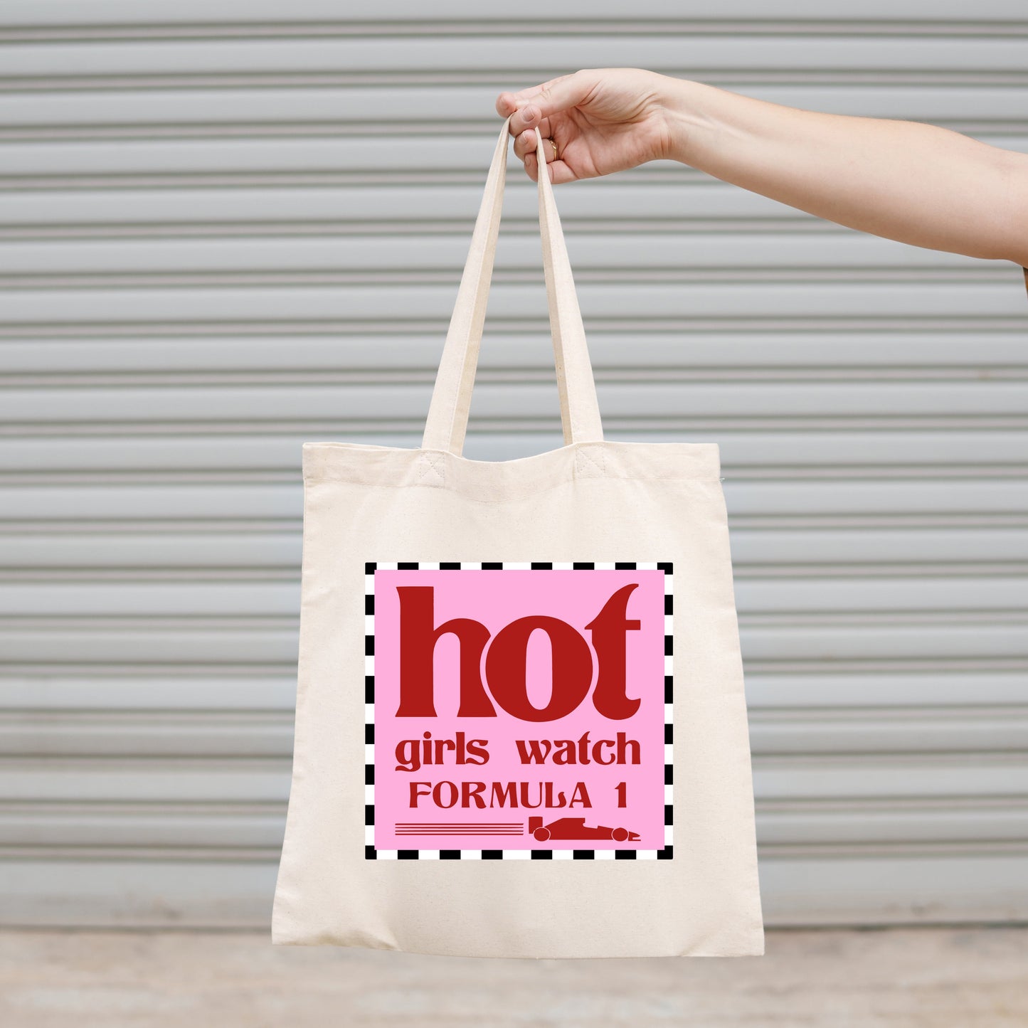 Canvas Tote Bag, Hot Girls Watch Formula 1