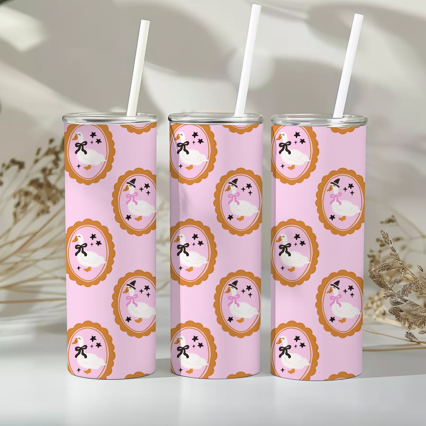20 oz Skinny Tumbler, Halloween Goose Pattern