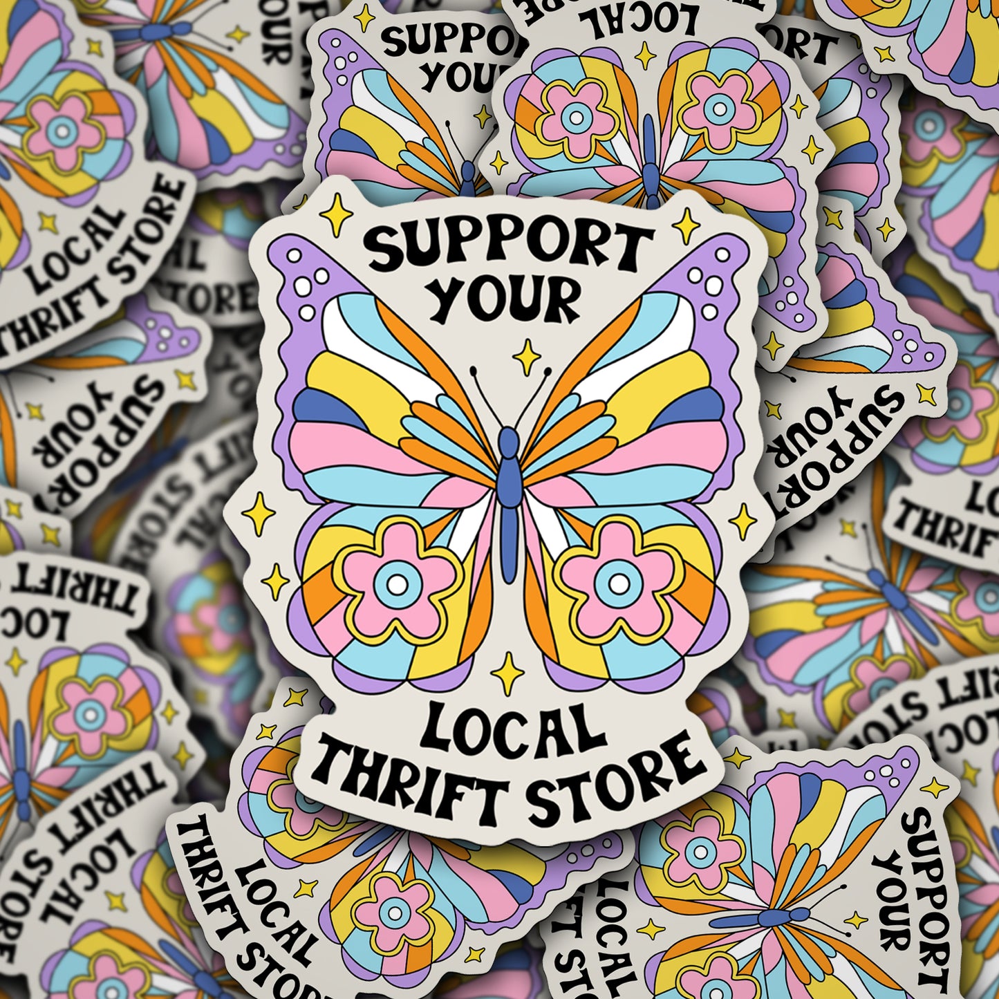 Vinyl Decal Support Your Local Thrift Store