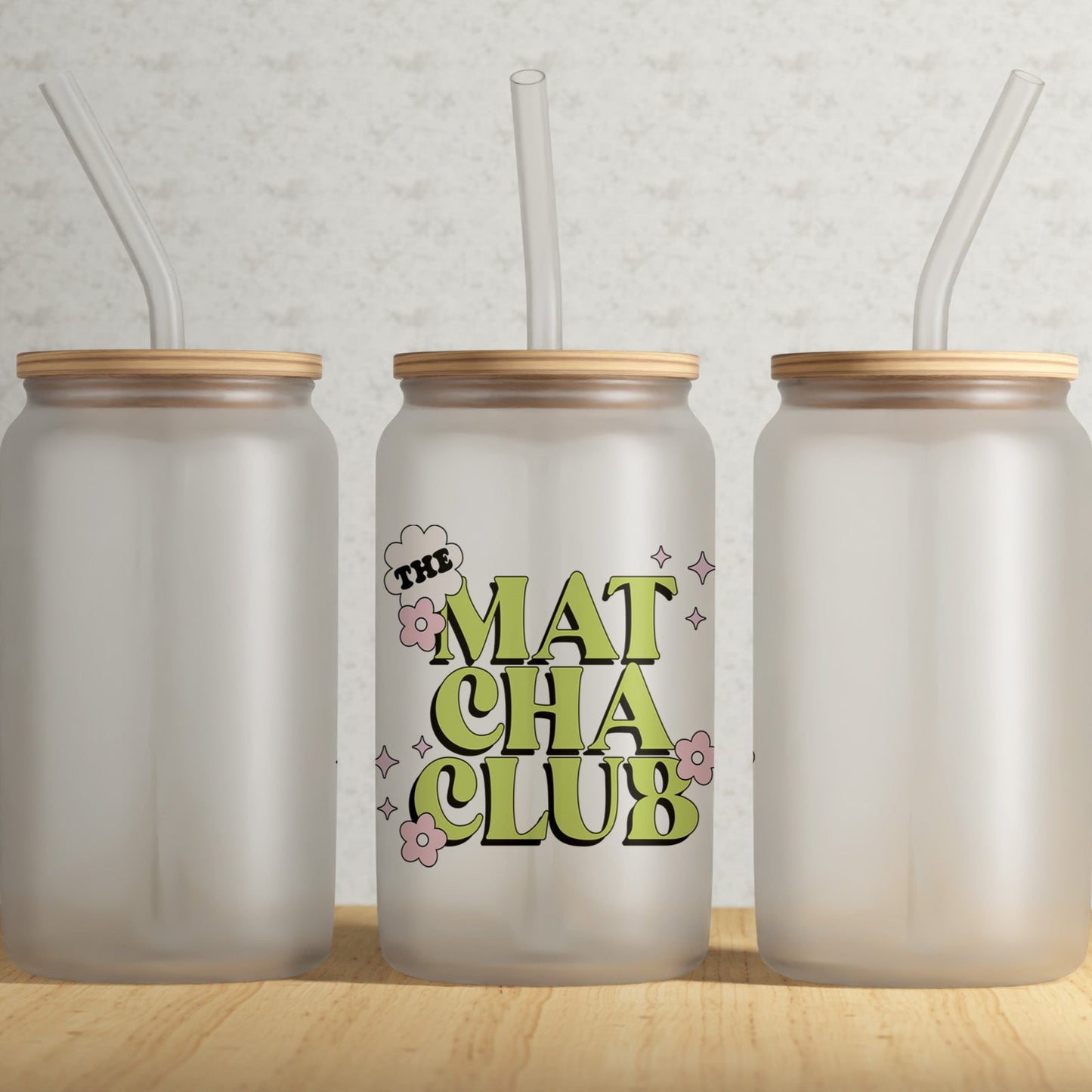 Frosted Can Glass, The Matcha Club