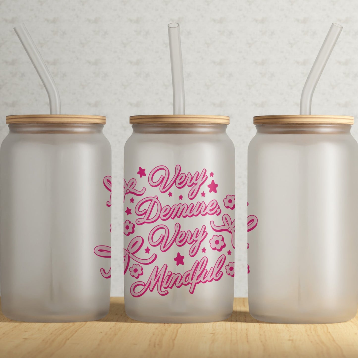 Frosted Can Glass, Very Demure Very Mindful