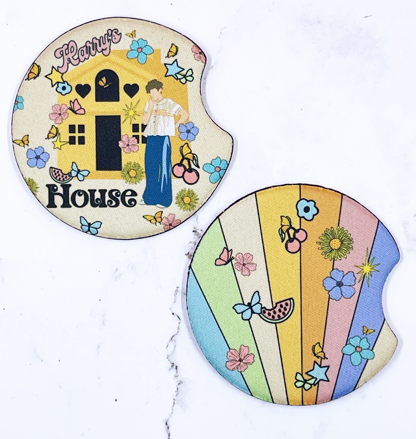 2 Car Coasters, Harry Styles 2022 Harry's House Inspired