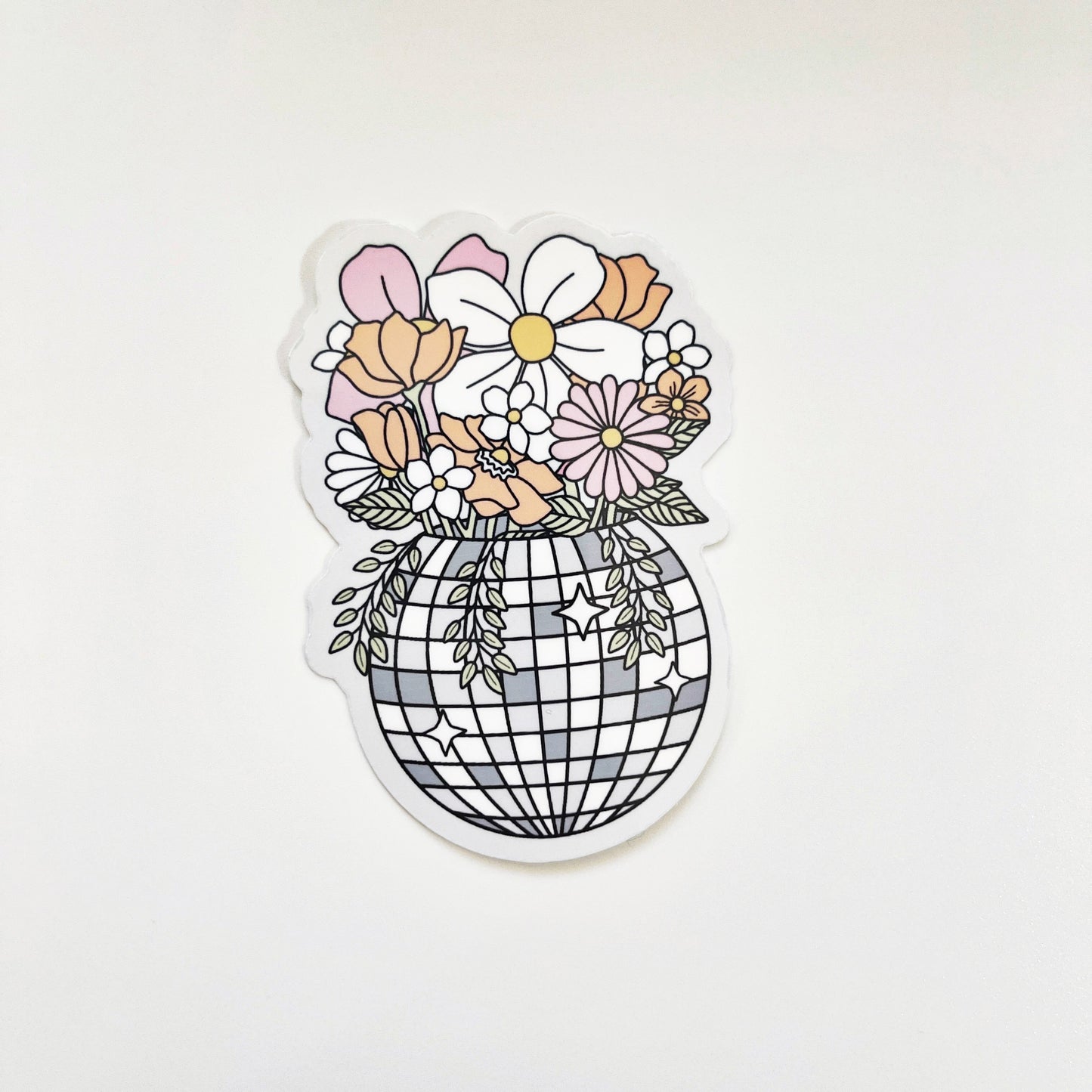 Vinyl Decal Disco Flowerpot Design