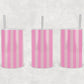 12 oz Kids Skinny Tumbler, Pink Stripe Pattern