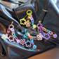 Bag Charm, Acrylic Links and Floral