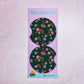 2 Car Coasters, Green Ditsy Floral Pattern