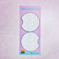 2 Car Coasters, Blue Bow Floral Pattern