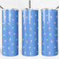 20 oz Skinny Tumbler, Spring Blue Bows and Floral