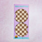 2 Car Coasters, Brown Checker Pattern