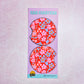 2 Car Coasters, Red Floral Pattern
