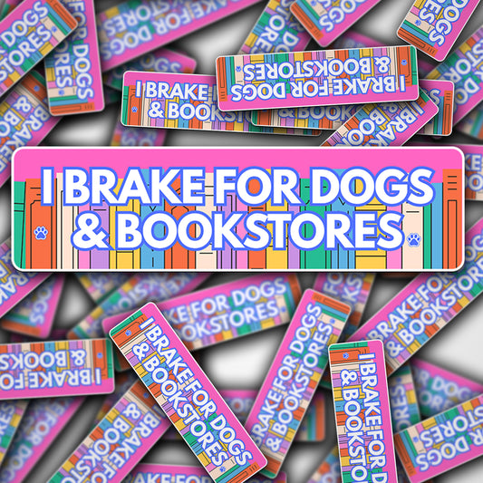 Vinyl Car Decal I Brake For Dogs & Books