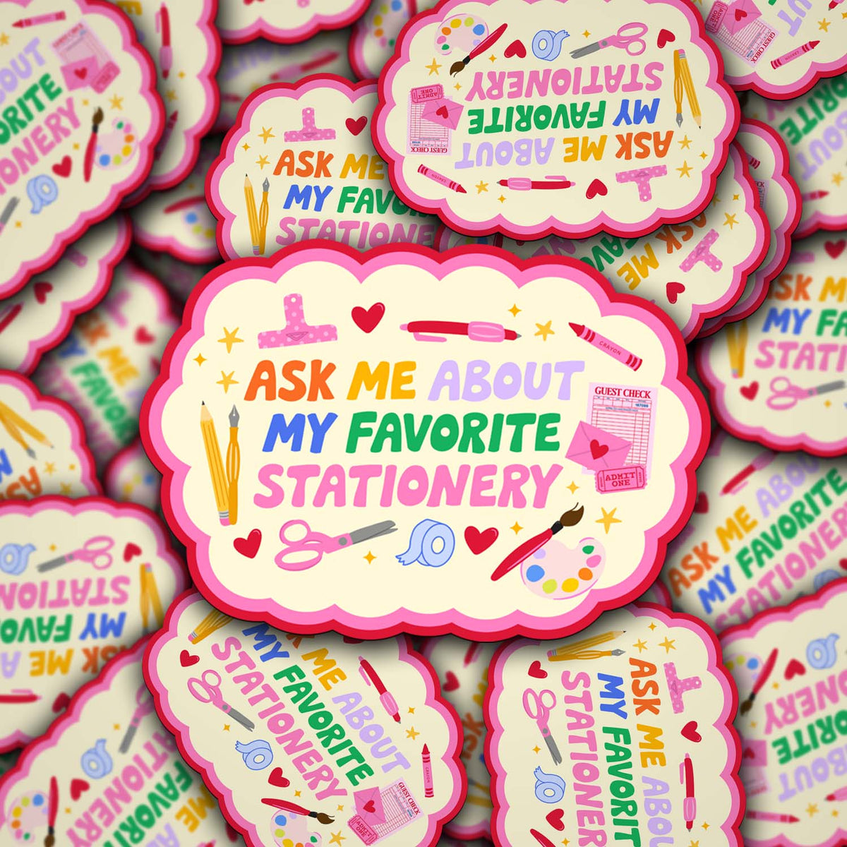 Vinyl Decal Ask Me About My Favorite Stationery