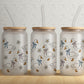 Frosted Can Glass, Blue Ribbon Geese