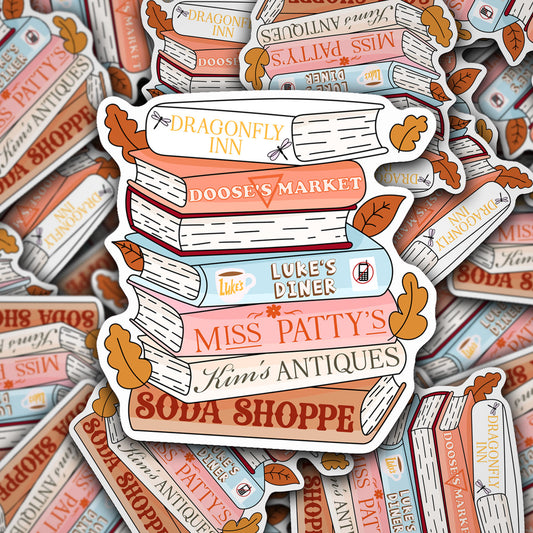 Vinyl Decal Gilmore Book Stack