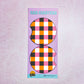 2 Car Coasters, Halloween Bright Checker Pattern