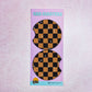 2 Car Coasters, Halloween Check Sparkle Pattern