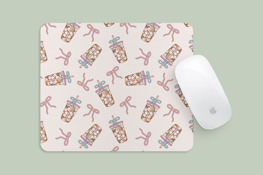 Mousepad Coquette Iced Coffee Pattern