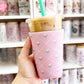 Iced Coffee Sleeve, Pink Tulip Pattern