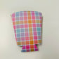 Iced Coffee Sleeve, Pastel Gingham Pattern